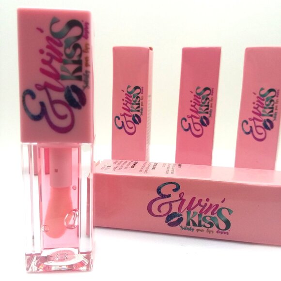 Lip Gloss 5 Flavors Erwin's Kiss Plumping  Shine Sexy Glam Free Gift Strawberry - Picture 11 of 11